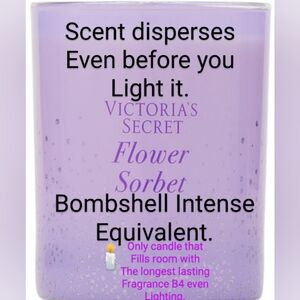Nib luxury VS flower sorbet 50hr soy glass candle main note peony of bombshell
